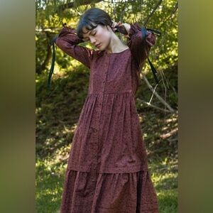 ISO Of her Own Kind Lennox Dress in dark red floral